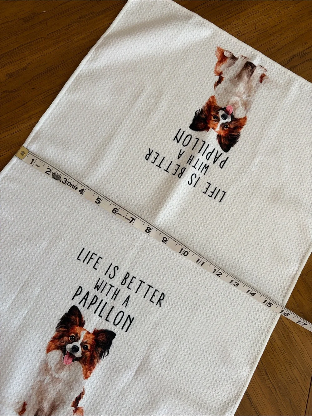 White Papillon Dog Kitchen Towels - Set of 2